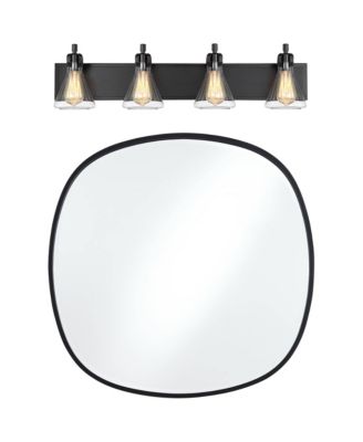 Bath Kit: Possini Euro Cindy Bath Light with Uttermost Webster Wall Mirror