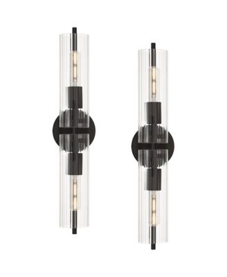 Possini Euro Taurus 22" Wide Matte 2-Light Bath Light Set of 2