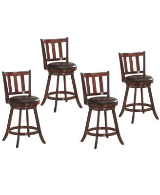25'' Swivel Bar stool Leather Padded Dining Kitchen Pub Bistro Chair