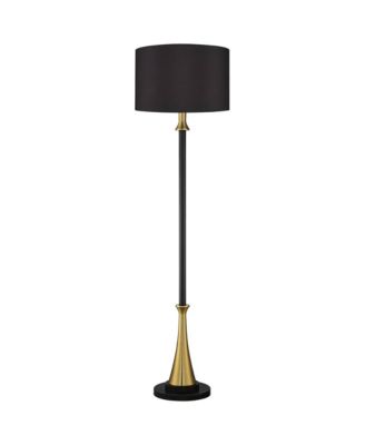 Burbank Mid Century Modern Art Deco 70" Tall Floor Lamp with Dimmer Two-Tone Brass Drum Shade for Living Room