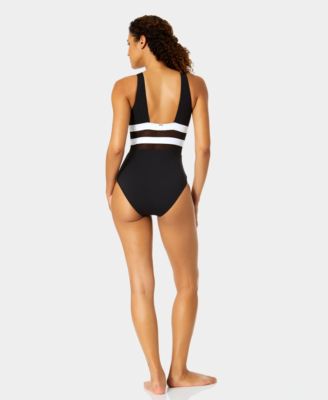Women's Plunge Front V-Neck One-Piece Swimsuit