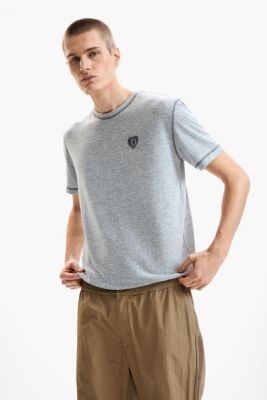 Men's Long mixed-fabric trousers