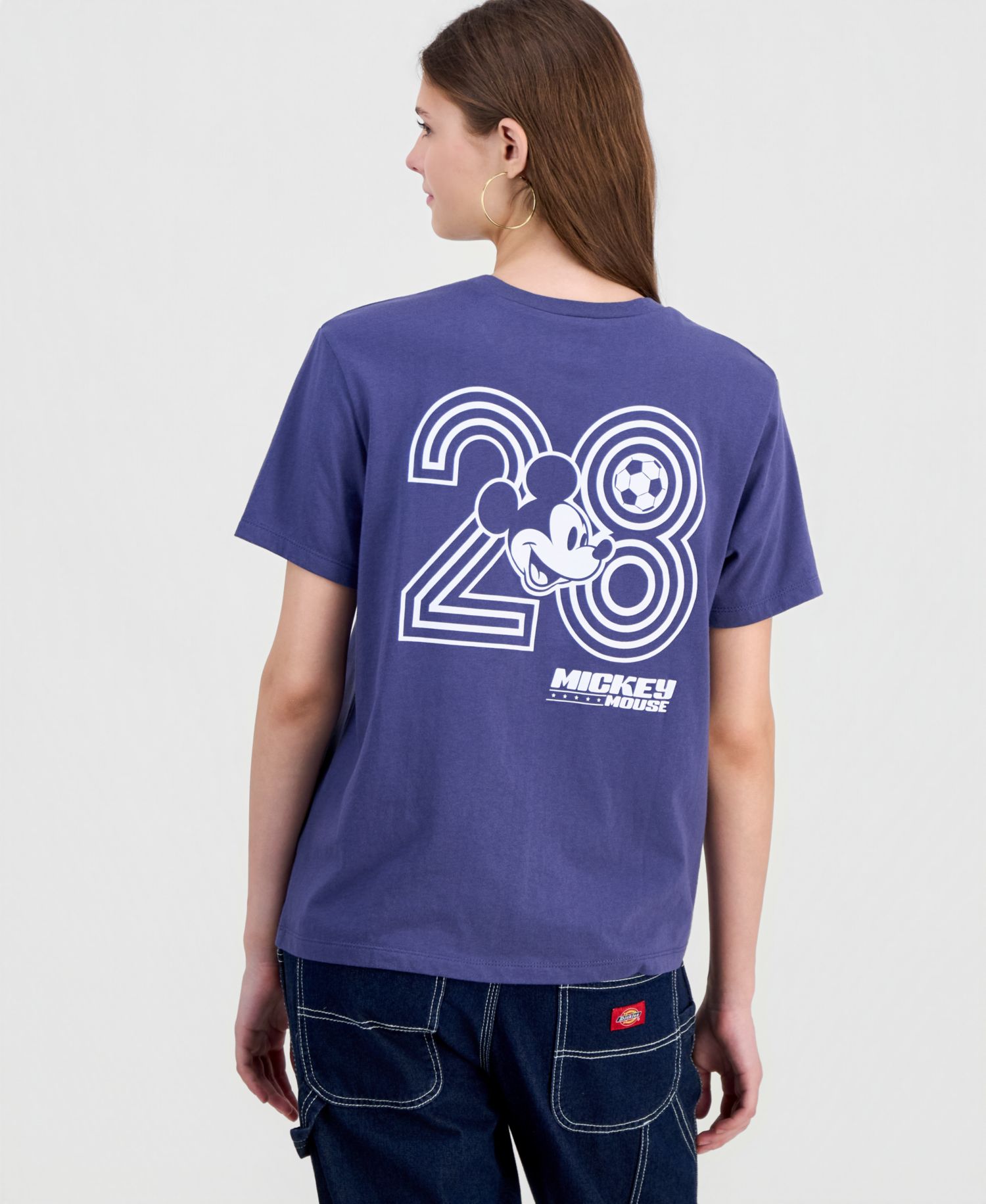 Juniors' Mickey Mouse Sporty Crewneck Tee