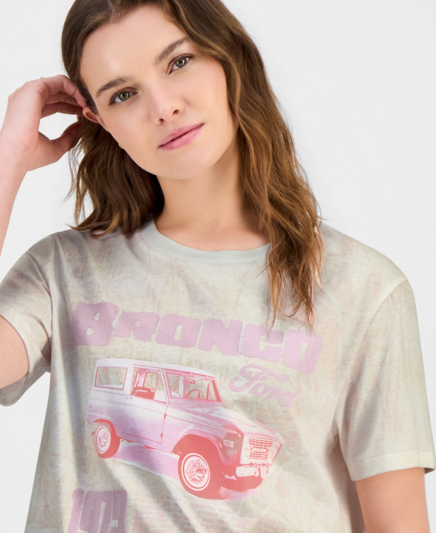 Juniors' Bronco Camo Graphic-Print Crewneck Tee