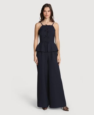 Avec Les Filles Women's Bow Vest Twofer Square Neck Jumpsuit - Macy's