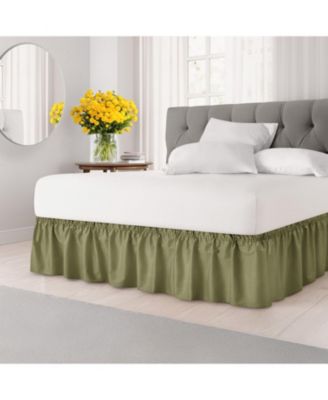 Ruffled Elastic Wrap Around Bedskirt 12 Inch Drop - Full