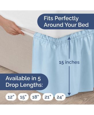 Ruffled Elastic Wrap Around Bedskirt 12 Inch Drop - Twin