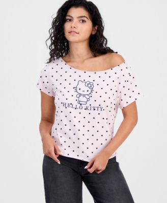 Juniors' Hello Kitty Off-The-Shoulder Tee