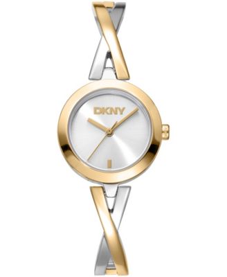 Women's Half Bangle Quartz Two-Tone Stainless Steel Watch 26mm