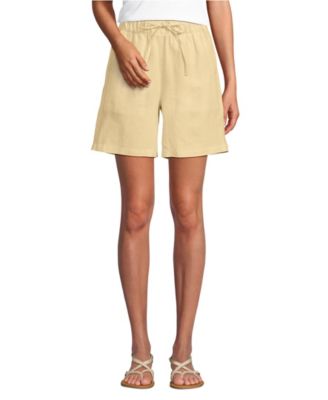 Women's Linen High Rise Pull On 7" Shorts