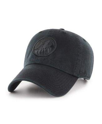 Men's Minnesota Timberwolves Black on Black Clean Up Adjustable Hat
