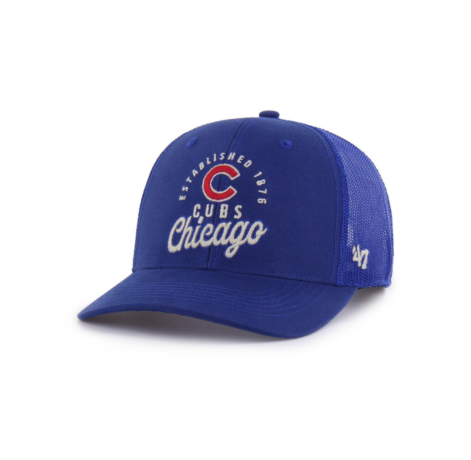 Men's Royal Chicago Cubs Pitstop Trucker Adjustable Hat