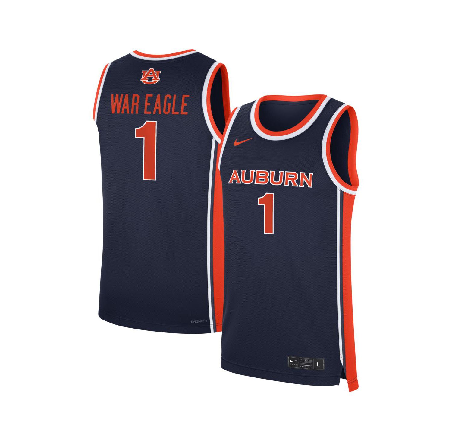Big Boys and Girls Navy Auburn Tigers Replica Basketball Jersey
