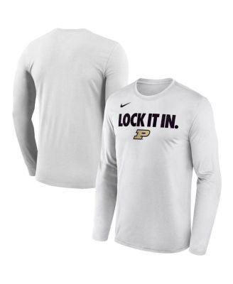 Men's White Purdue Boilermakers 2026 On-Court Bench Long Sleeve T-Shirt