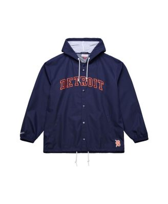 Men's Navy Detroit Tigers Full-Snap Hooded Coaches Jacket