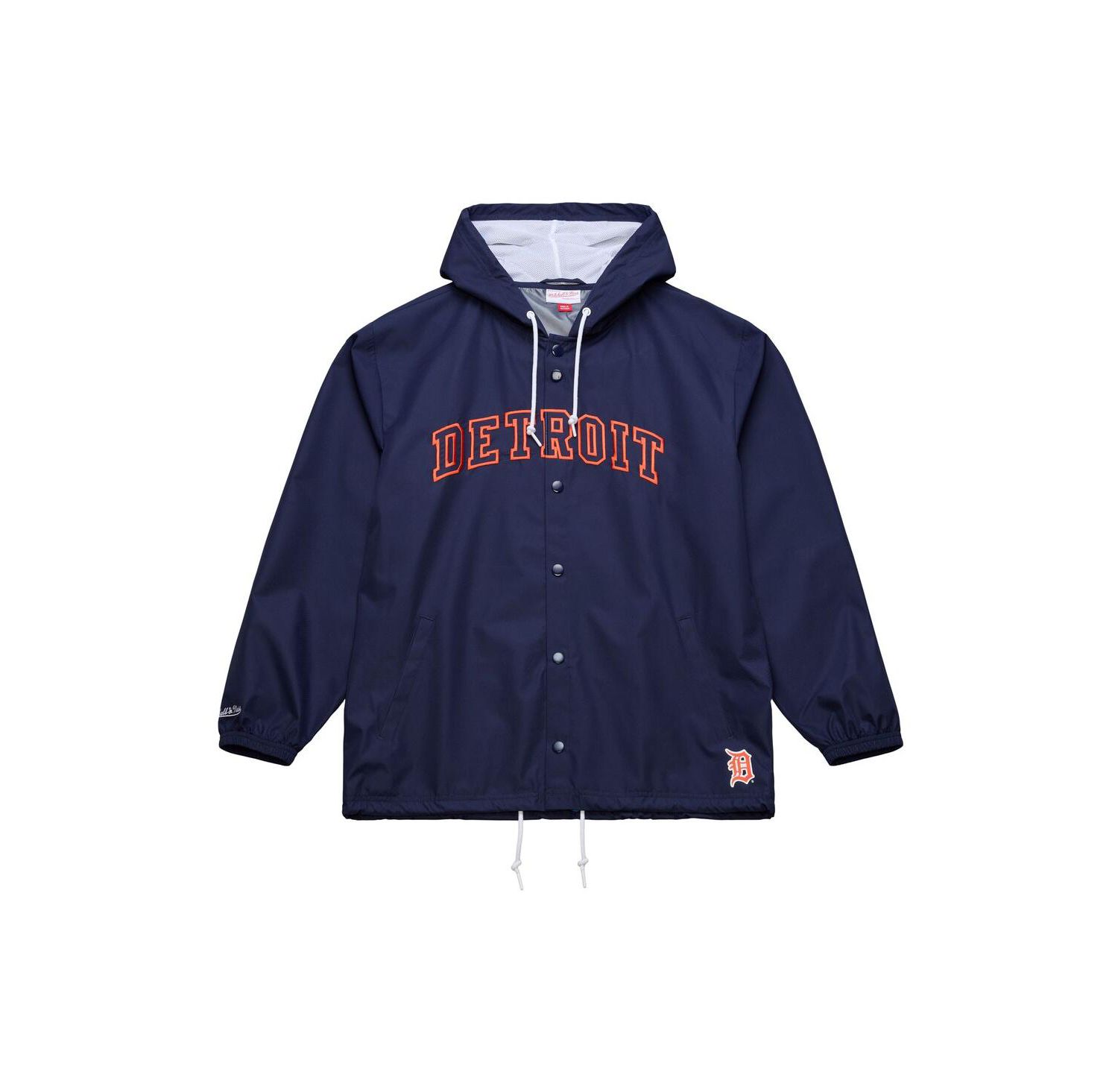 Men's Navy Detroit Tigers Full-Snap Hooded Coaches Jacket