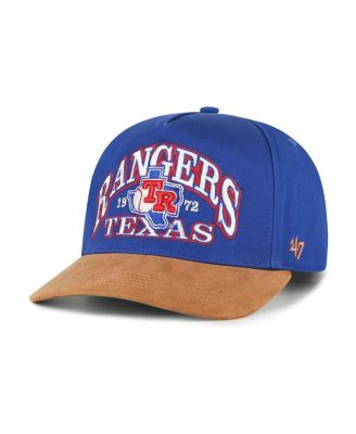 Men's Royal/Brown Texas Rangers Cooperstown Break Wood Suede Hitch Adjustable Hat