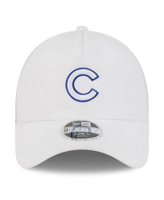 Men's White Chicago Cubs 2026 Batting Practice Apex 9FORTY Adjustable Trucker Hat