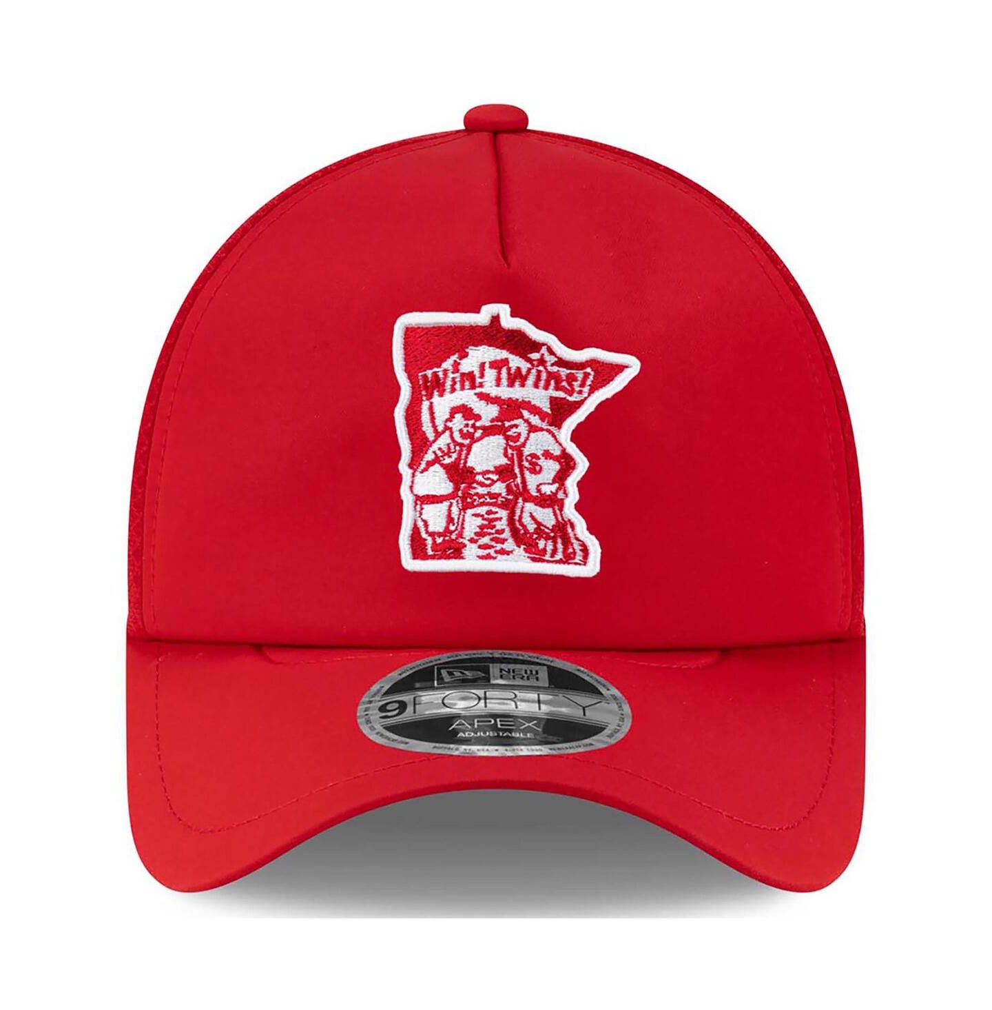 Мужская кепка New Era Red Minnesota Twins 2026 Batting Practice Alternate Apex 9FORTY Adjustable Hat — фото 2