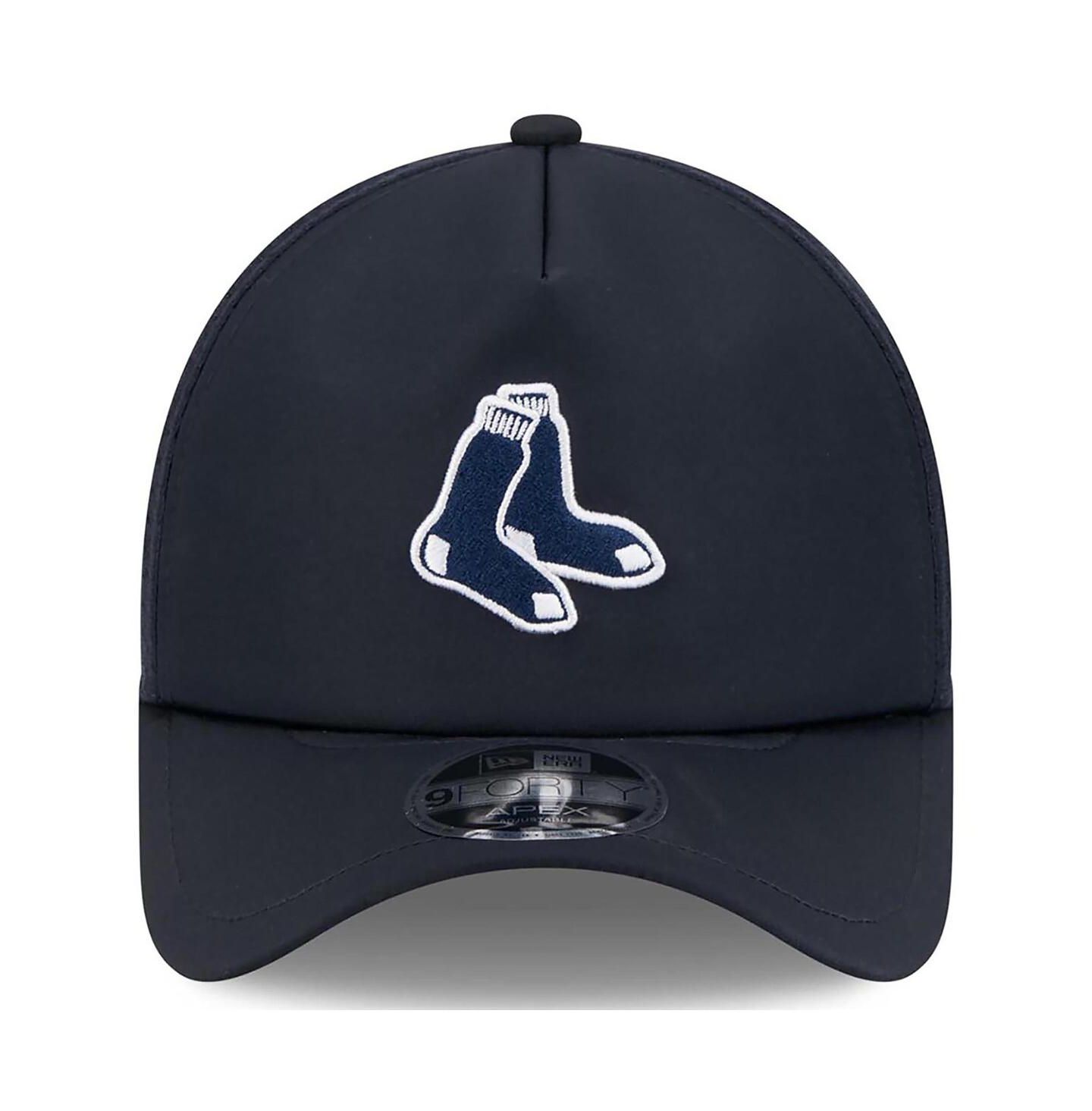 Мужская кепка New Era Navy Boston Red Sox 2026 Batting Practice Alternate Apex 9FORTY Adjustable Hat — фото 2