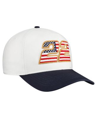 Men's White Joey Logano Flag Fill Two-Tone Team Adjustable Hitch Hat