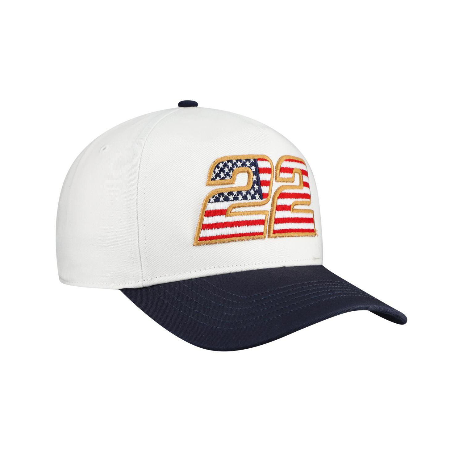 Men's White Joey Logano Flag Fill Two-Tone Team Adjustable Hitch Hat