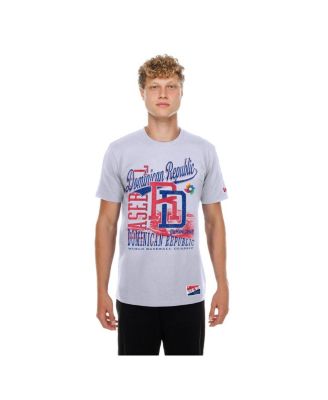 Men's White Dominican Republic Baseball 2026 World Baseball Classic Oversized Throwback Distressed T-Shirt