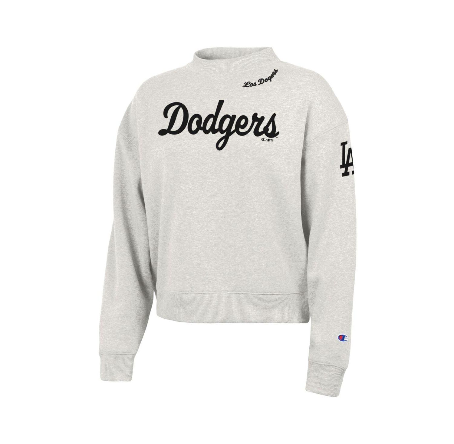 Women's Stone Los Angeles Dodgers Triumph Tri-Blend Sweatshirt