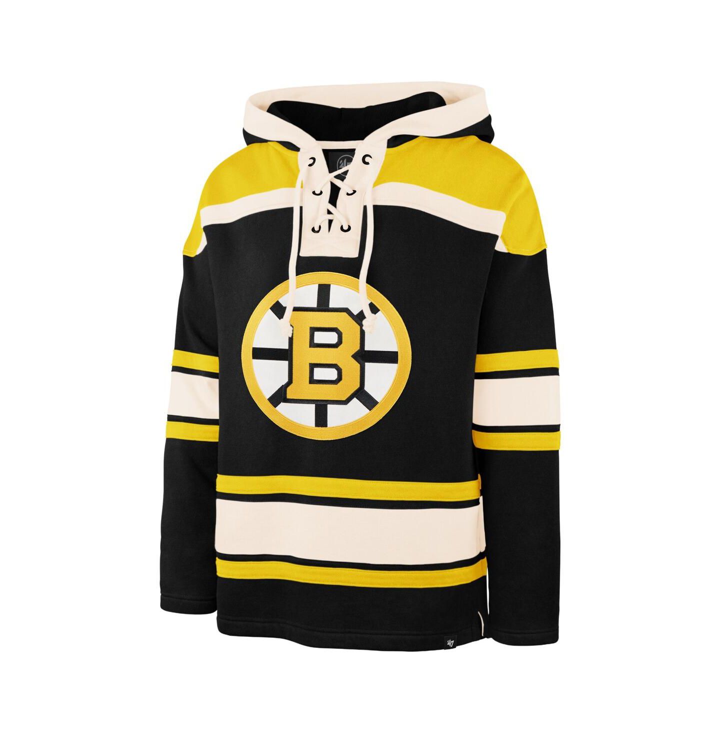 Мужское худи '47 Brand Jeremy Swayman Black Boston Bruins Player Name & Number Lacer — фото 2