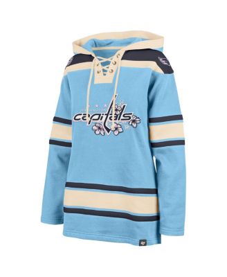 Women's Light Blue Washington Capitals Superior Lacer Pullover Hoodie