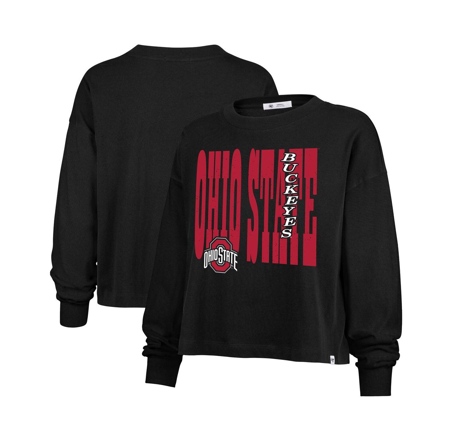 Women's Black Ohio State Buckeyes Stacked Sydney Long Sleeve T-Shirt