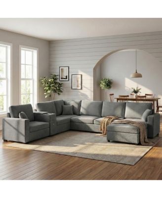  5-Seat U-Shape Sectional Sofa with  Chaise and Storage