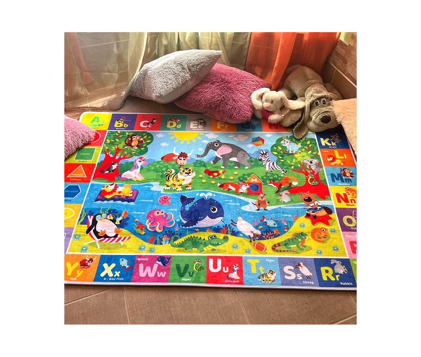 Quokka Baby Mats for Playtime & Activities for Babies 6-12 Months - Super Soft Baby Floor Play Mats for Toddlers 1-3, цвет: Animals — фото 6