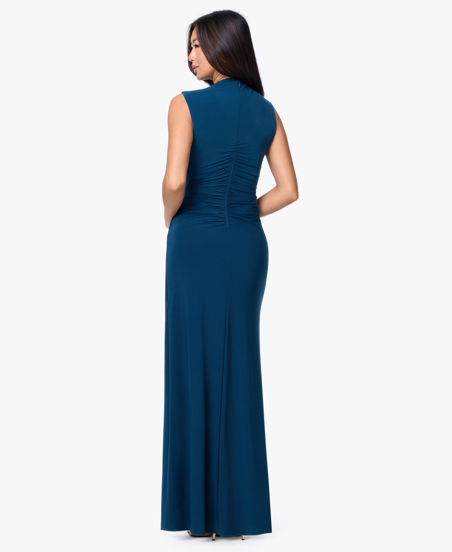 Women's Mock Neck Ruched Dress