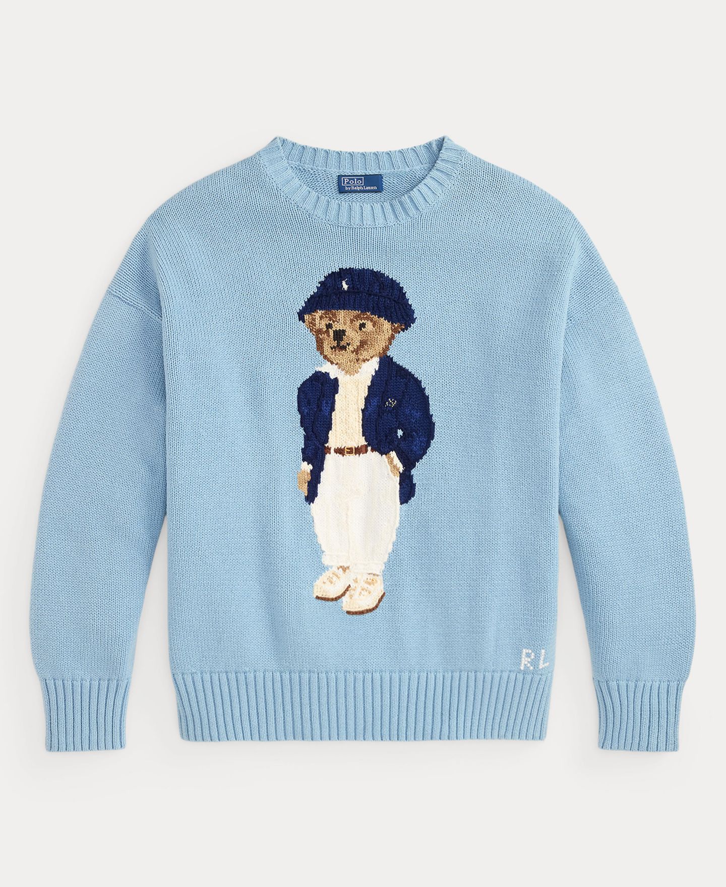 Женский свитер Polo Ralph Lauren Polo Bear Oversized Crewneck, цвет: Синий — фото 5