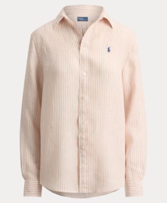 Women's Classic Fit Striped Linen Shirt