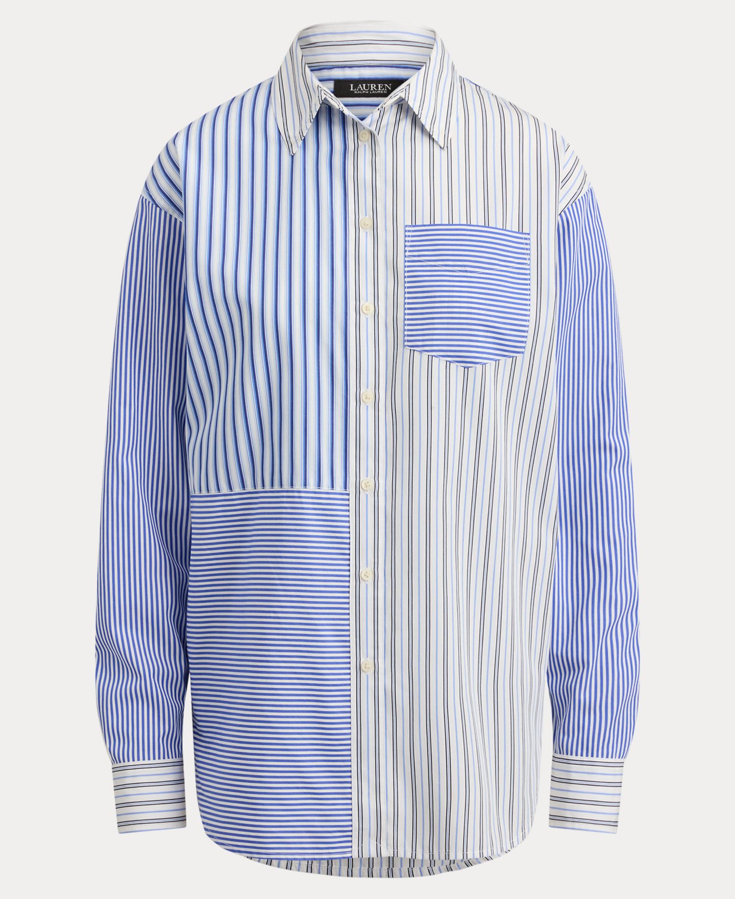 Women's Spread Collar Striped Broadcloth Shirt
