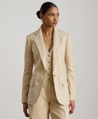 Women's Notch Lapel Collar Tweed Blazer