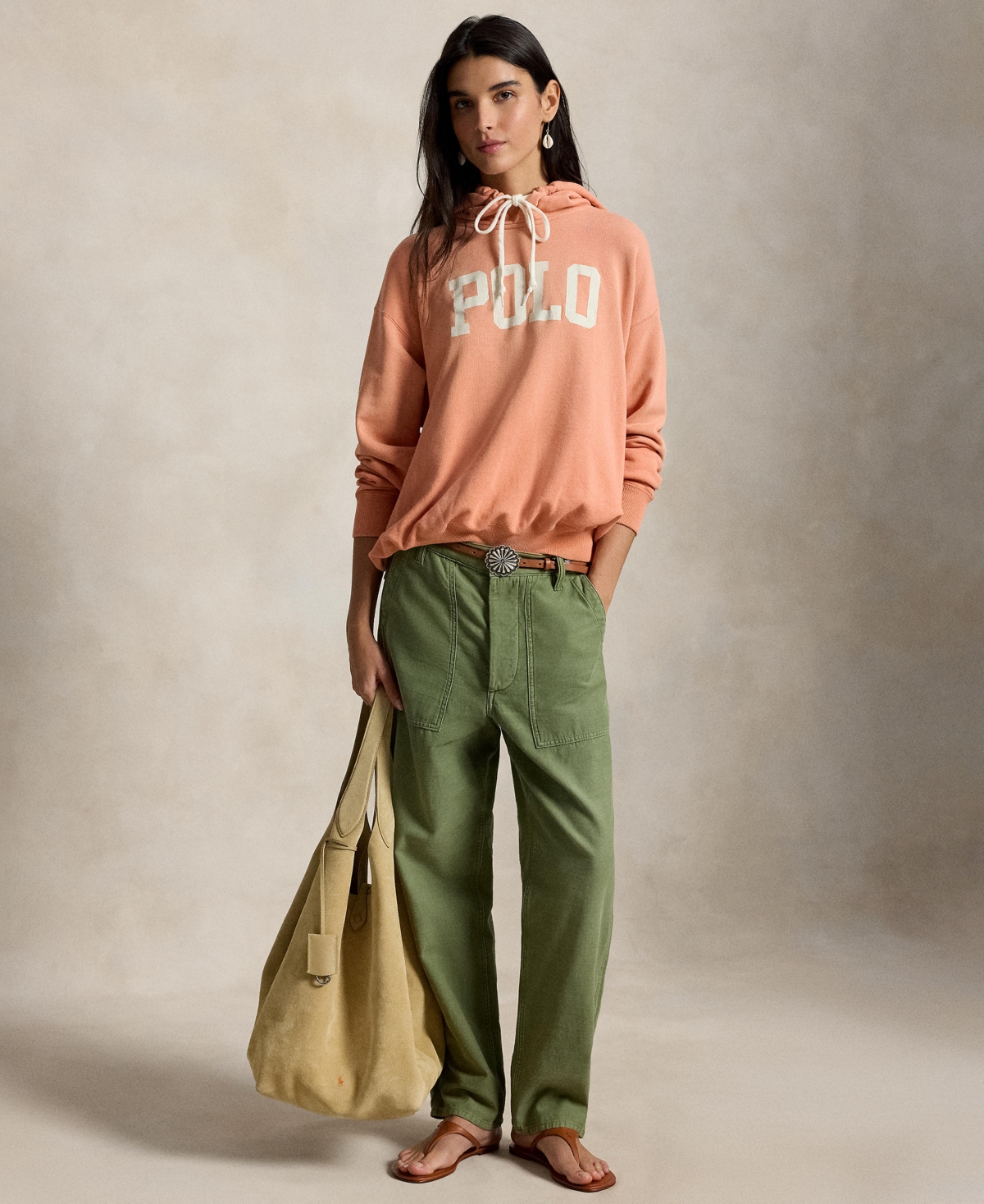 Polo Ralph Lauren Women's Crewneck Lightweight Logo-Print Hoodie