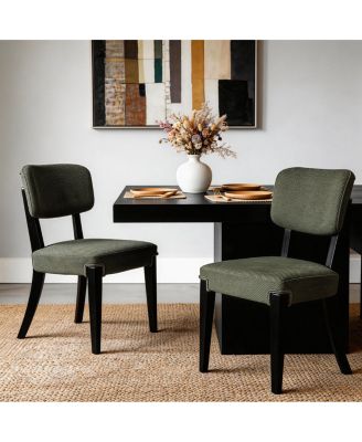 Armless Dining Chairs Set of 2 with Wood Legs