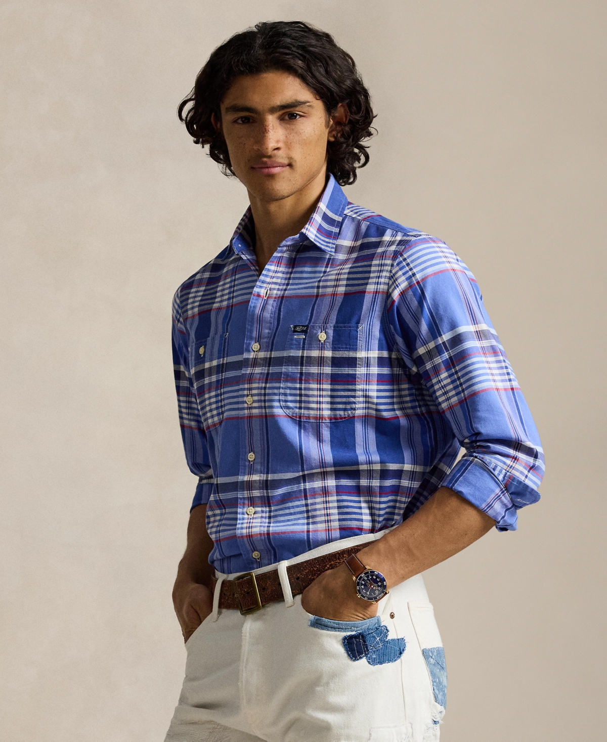 Polo Ralph Lauren Men's Classic-Fit Polo Shirt - Blue Red Multi