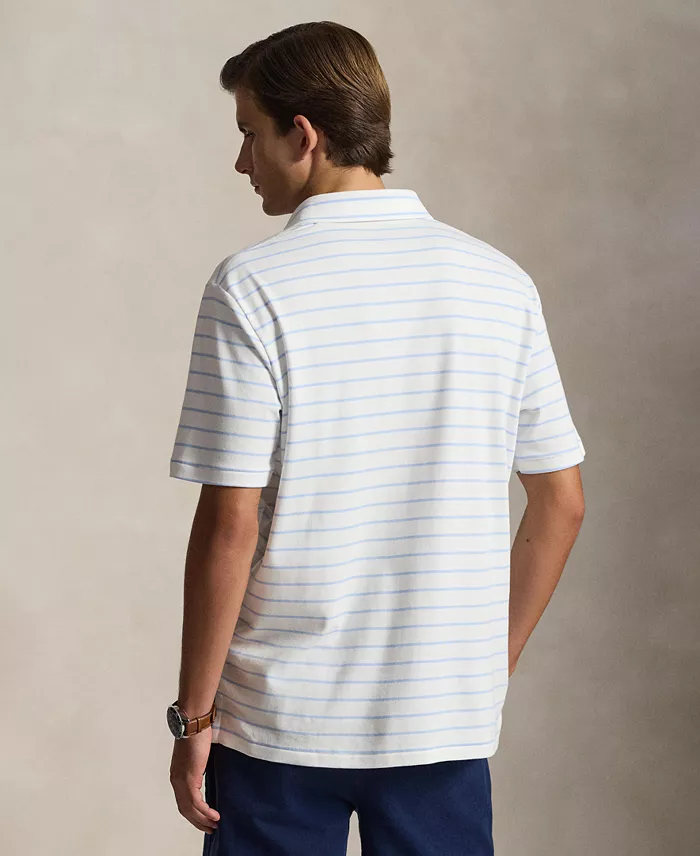 Classic Striped Soft Cotton Polo Shirt - thumbnail 4