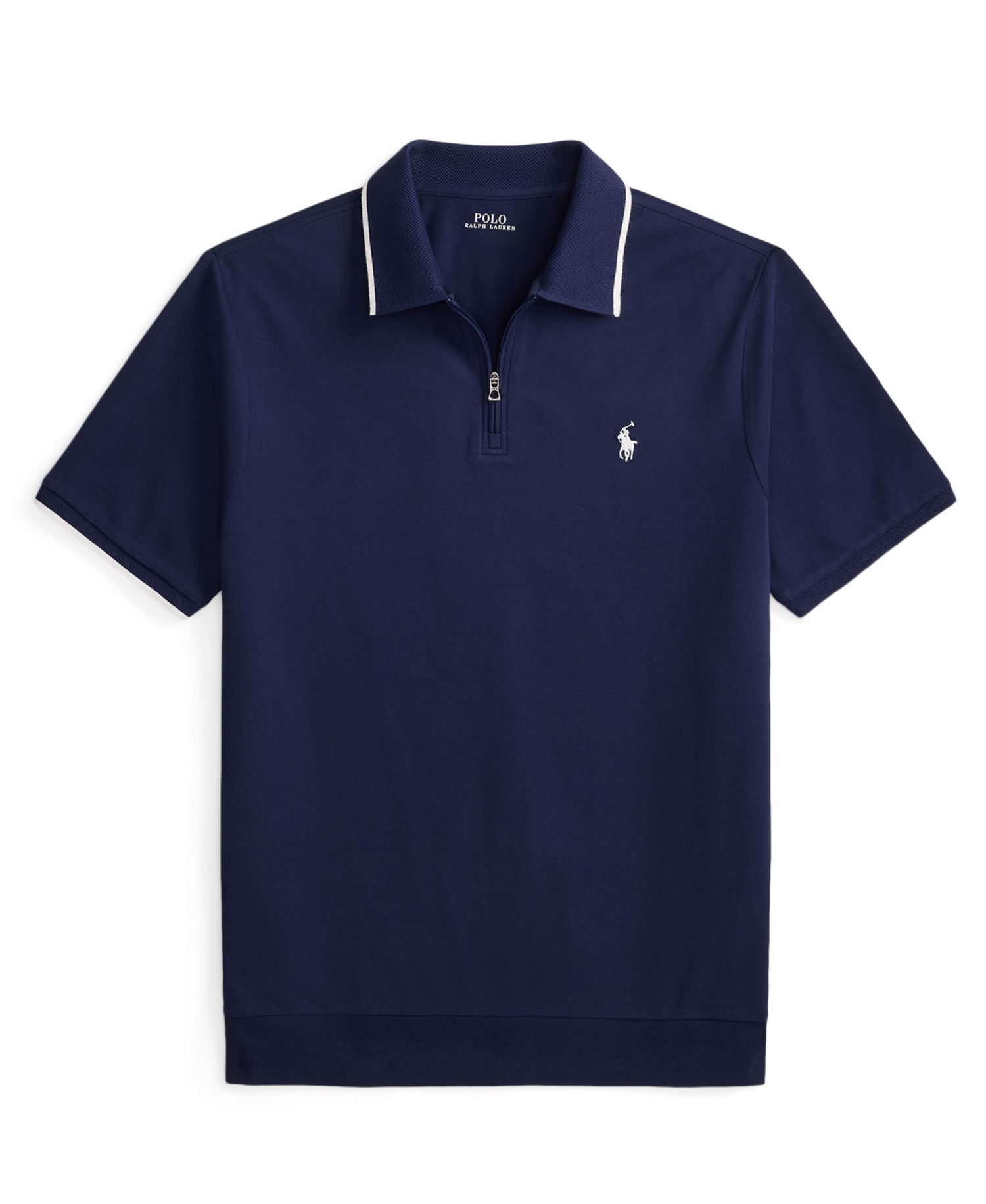 Men's Classic-Fit Stretch Mesh Zip Polo Shirt