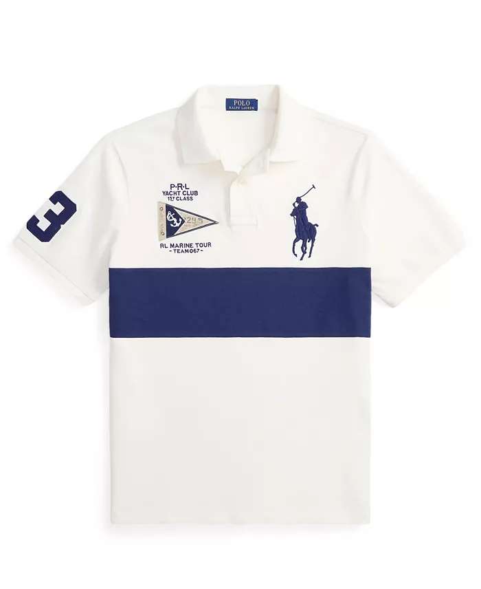 Men's Custom Slim-Fit Big Pony Mesh Polo Shirt - thumbnail 5