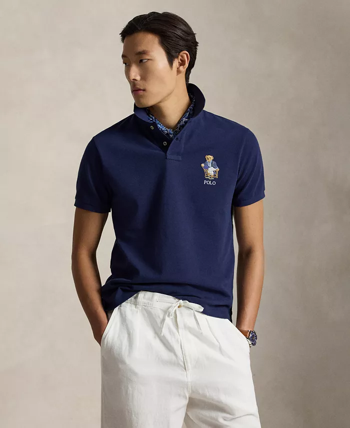 Men's Custom Slim-Fit Polo Bear Polo Shirt