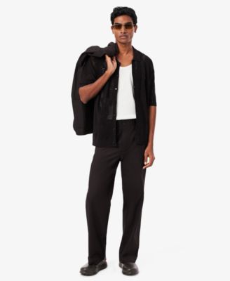 Men's Lacy Knit Polo Collar Sweater Shirt