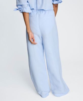 Women's Pull-On Linen Wide-Leg Pants