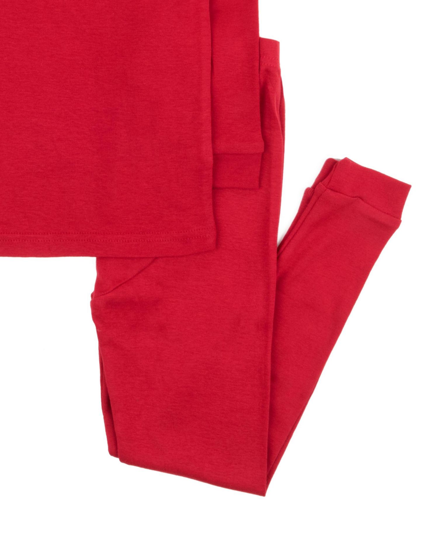 Kids Matching Family Two Piece Cotton Long Sleeve Solid Color Pajamas 6-14