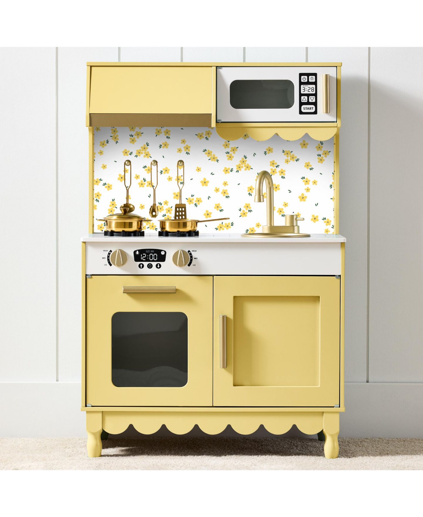 Детский игровой набор Best Choice Products Cottage Kitchen Scalloped-Edge 5-Piece Playset, Ages 3+, цвет: Сливочный — фото 1