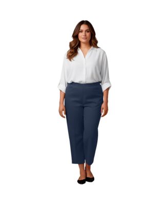 Avenue Womens Super-Stretch Straight Ankle Pull-On Pant - Navy 76$